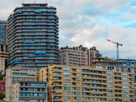 A picture of the many residential high-rise buildings in Monaco.の写真素材