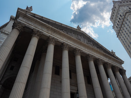 New York, USA - May 31, 2019: Image of the New York county supreme court.のeditorial素材