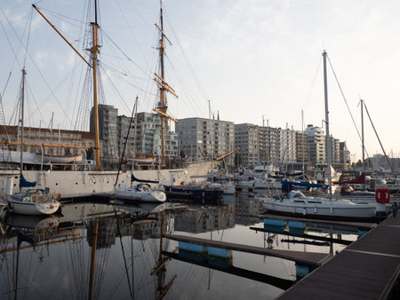 Ostend, Belgium - August 7, 2018: Image of the marinaのeditorial素材