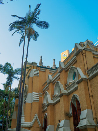 Central, Hong Kong - November 1, 2017: The St. John's Cathedral finished in 1849, this is the oldest Anglican cathedral in the far east.のeditorial素材