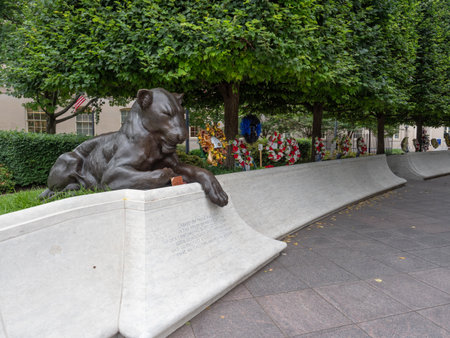 Washington D.C., USA - June 4, 2019: Image of the National Law Enforcement Officers Memorial.のeditorial素材