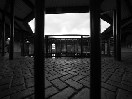 Monochromatic image taken in Whalers Wharf, Provincetown.のeditorial素材