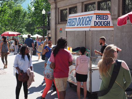 Fried Dough vendor near Boston Common park.のeditorial素材