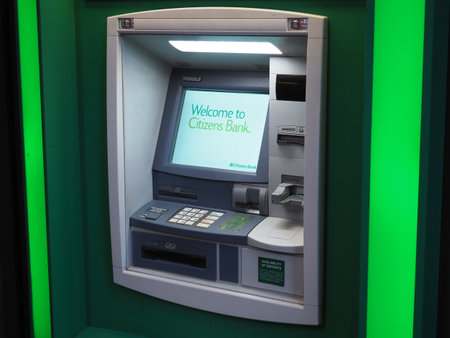Image of a Citizens Bank ATM in downtown Boston.のeditorial素材