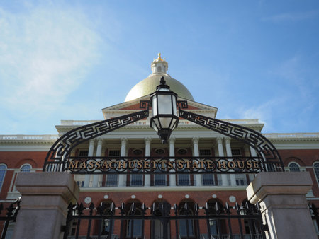 Daytime image of the Massachusetts State House.