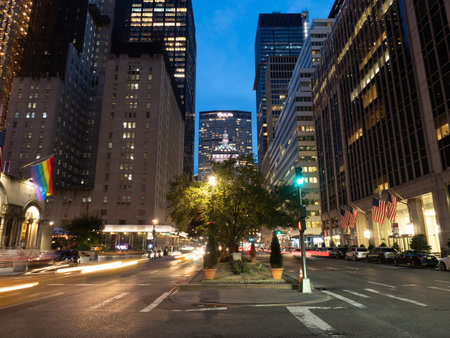 New York Park Avenue and MetLife building.のeditorial素材