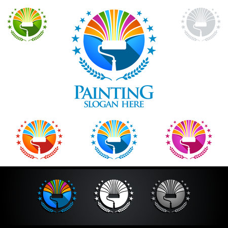 Colorful Home Painting Vector Logo Designのイラスト素材