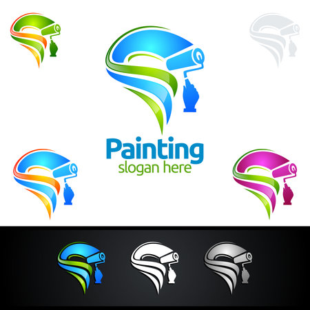 Colorful painting business designのイラスト素材
