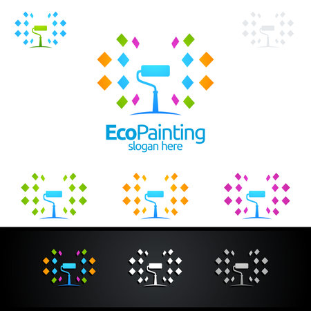 Eco Painting Vector Logo Designのイラスト素材