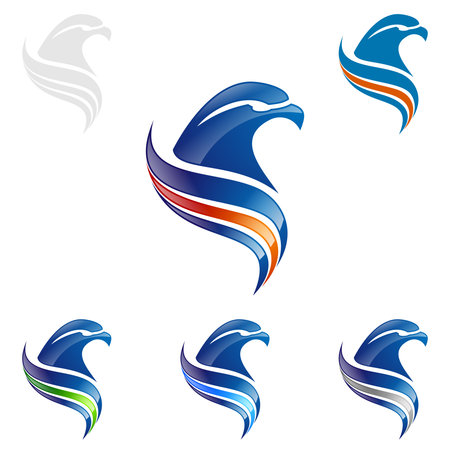 Eagle Logo, vector Wild eagle Bird Falcon Hawk isolated on a white background.のイラスト素材