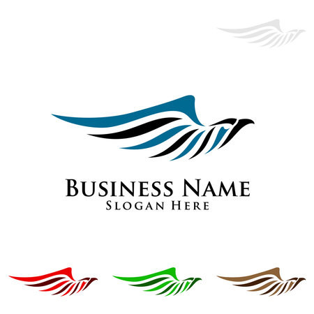 Eagle Logo, vector Wild eagle Bird Falcon Hawk isolated on a white background.のイラスト素材