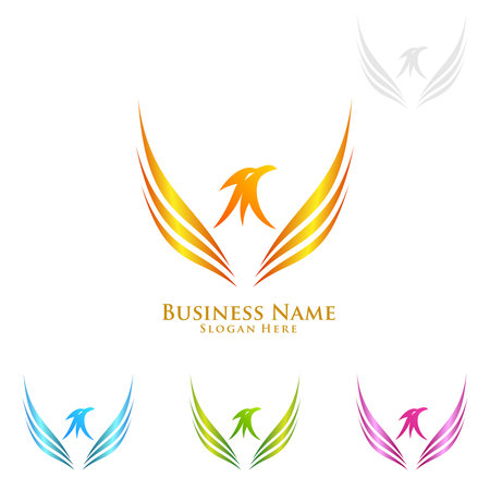Eagle Logo, vector Wild eagle Bird Falcon Hawk isolated on a white background.のイラスト素材