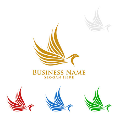 Eagle Logo, vector Wild eagle Bird Falcon Hawk isolated on a white background.のイラスト素材