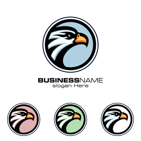 Eagle Logo, vector Wild eagle Bird Falcon Hawk isolated on a white background.のイラスト素材