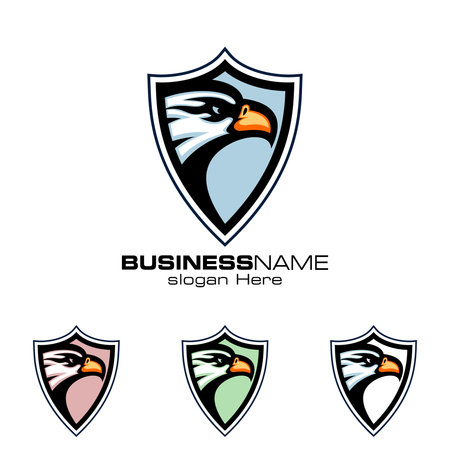 Eagle Logo, vector Wild eagle Bird Falcon Hawk isolated on a white background.のイラスト素材