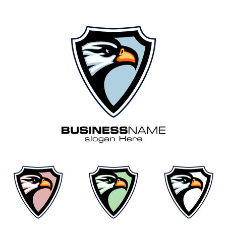 Eagle Logo, vector Wild eagle Bird Falcon Hawk isolated on a white background.のイラスト素材