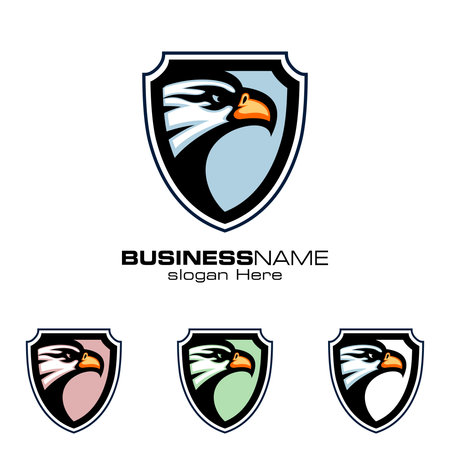 Eagle Logo, vector Wild eagle Bird Falcon Hawk isolated on a white background.のイラスト素材