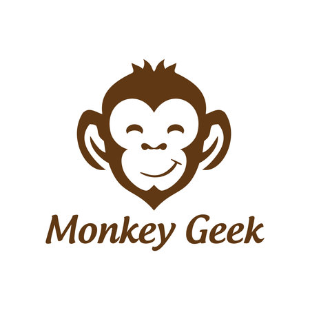 Monkey Geek Vector Logo Design.のイラスト素材