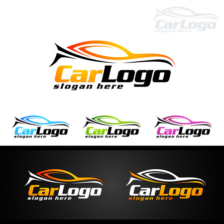Auto Car Logo for Sport Cars, Rent, wash or Mechanicのイラスト素材