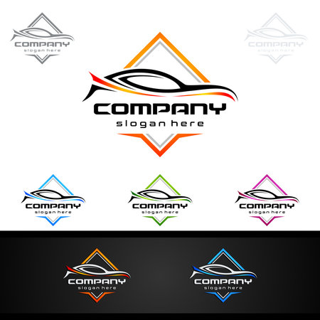 Auto Car Logo for Sport Cars, Rent, wash or Mechanicのイラスト素材