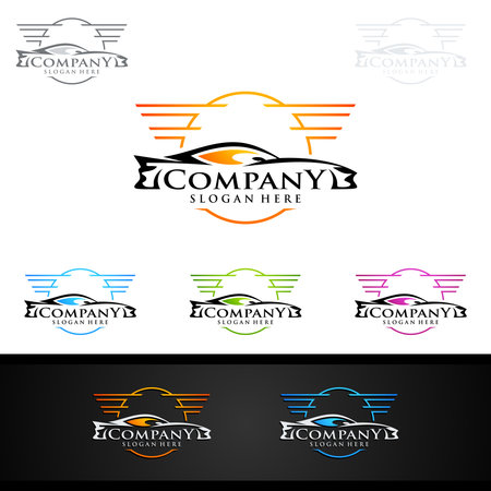 Auto Car Logo for Sport Cars, Rent, wash or Mechanicのイラスト素材