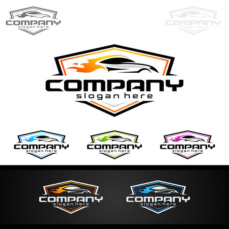 Auto Car Logo for Sport Cars, Rent, wash or Mechanicのイラスト素材