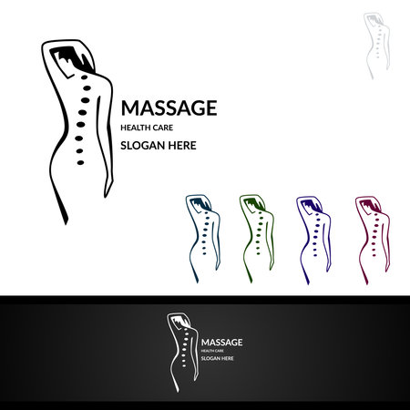 Chiropractic, massage, back pain and osteopathy Logo Designのイラスト素材