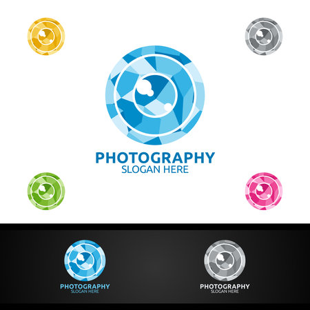 Abstract Camera Photography Logo Icon Vector Design Templateのイラスト素材