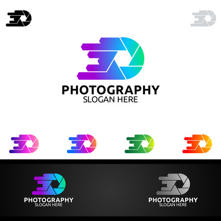 Abstract Camera Photography Logo Icon Vector Design Templateのイラスト素材