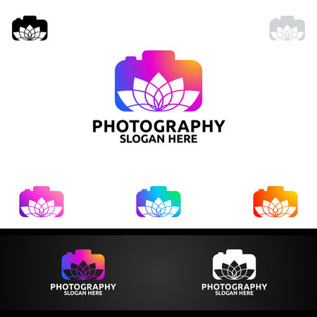 Abstract Camera Photography Logo Icon Vector Design Templateのイラスト素材