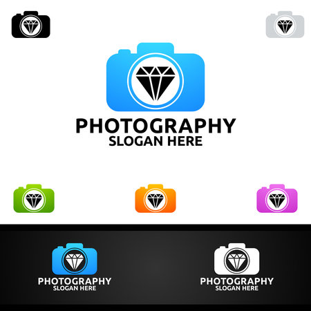 Abstract Camera Photography Logo Icon Vector Design Templateのイラスト素材