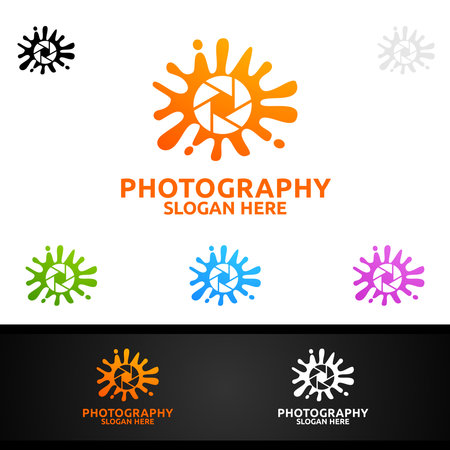 Abstract Camera Photography Logo Icon Vector Design Templateのイラスト素材