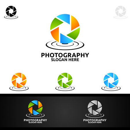 Abstract Camera Photography Logo Icon Vector Design Templateのイラスト素材