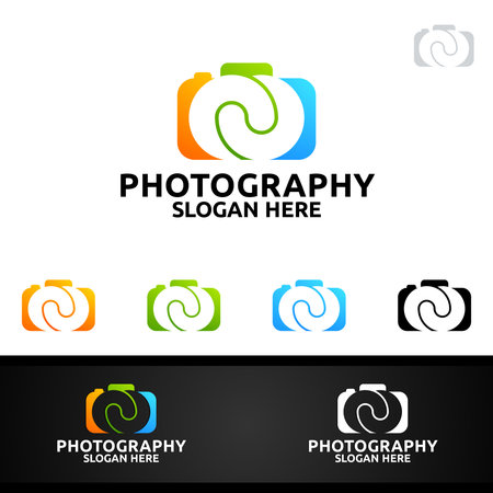 Abstract Camera Photography Logo Icon Vector Design Templateのイラスト素材