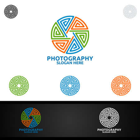 Abstract Camera Photography Logo Icon Vector Design Templateのイラスト素材