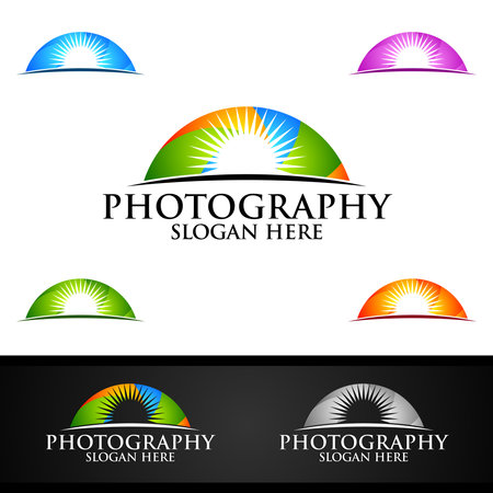Abstract Camera Photography Logo Icon Vector Design Templateのイラスト素材