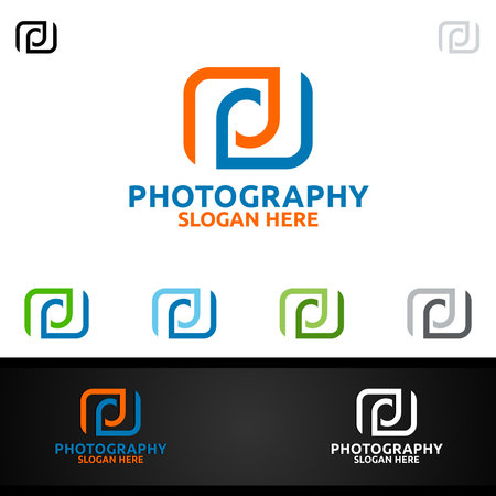 Abstract Camera Photography Logo Icon Vector Design Templateのイラスト素材