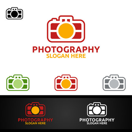 Abstract Camera Photography Logo Icon Vector Design Templateのイラスト素材