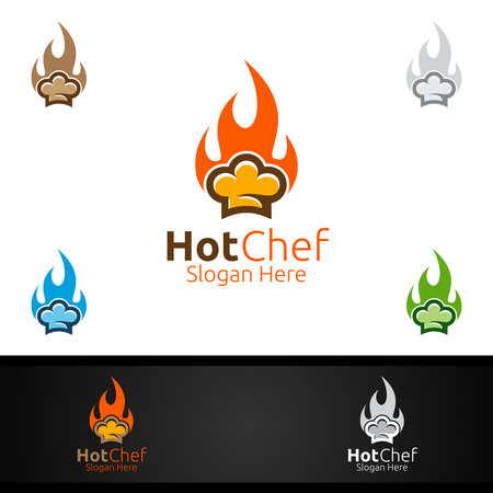 Hot Chef Food logo for Restaurant or Cafeのイラスト素材