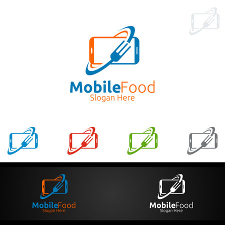 Mobile Food Logo for Restaurant or Cafeのイラスト素材