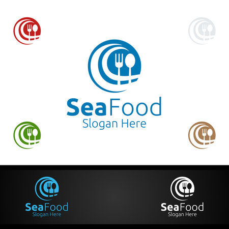 Sea Food Logo for Restaurant or Cafeのイラスト素材