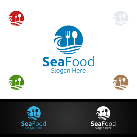 Sea Food Logo for Restaurant or Cafeのイラスト素材