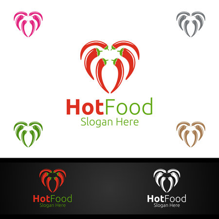 Chili Food Logo for Restaurant or Cafeのイラスト素材