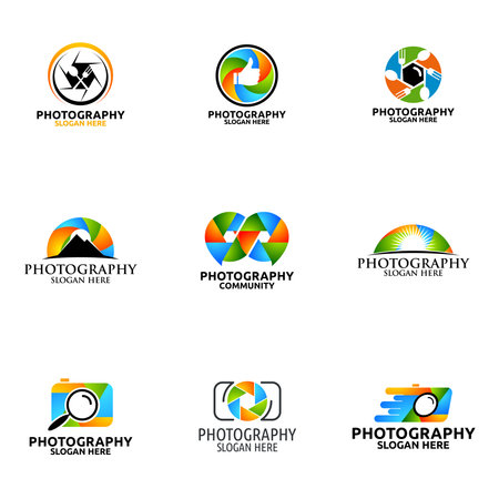 Abstract Camera Photography Logo Icon Vector Logo Design Templateのイラスト素材