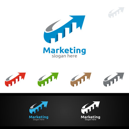 Marketing Financial Advisor Vector Logo Design Template Iconのイラスト素材