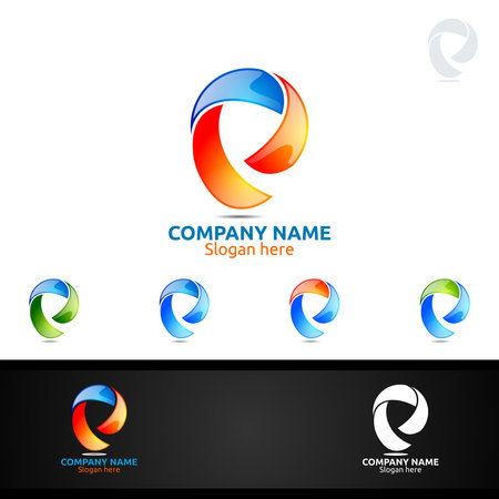 Letter P for Digital Vector Logo, Marketing, Financial, Advisor or Invest Design Iconのイラスト素材