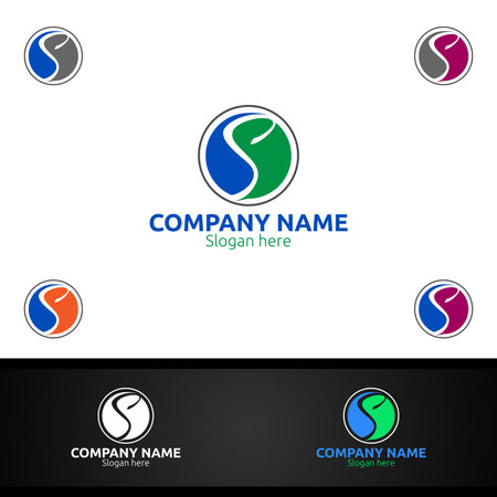 Letter S for Digital Vector Logo, Marketing, Financial, Advisor or Invest Design Iconのイラスト素材