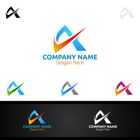 Letter A for Digital Vector Logo, Marketing, Financial, Advisor or Invest Design Iconのイラスト素材
