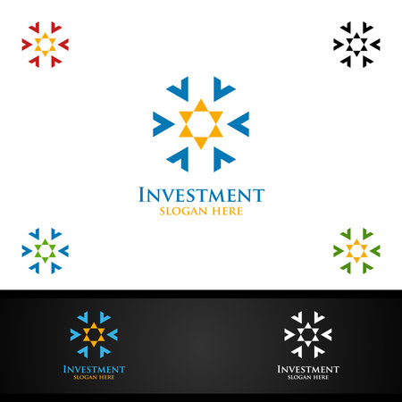 Investment Marketing Financial Advisor Logo Design Template Iconのイラスト素材
