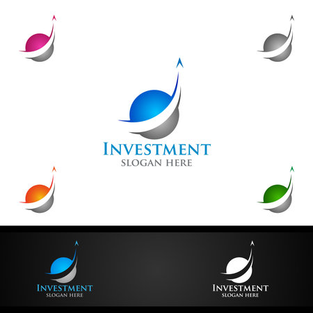 Investment Marketing Financial Advisor Logo Design Template Iconのイラスト素材